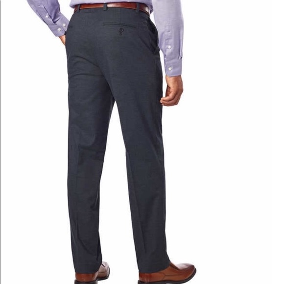 Kirkland Signature Men's Non-Iron Dress Pant Comfort Black Check Tapered Leg New - Picture 2 of 7